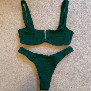 Emerald Green Ribbed Bikini